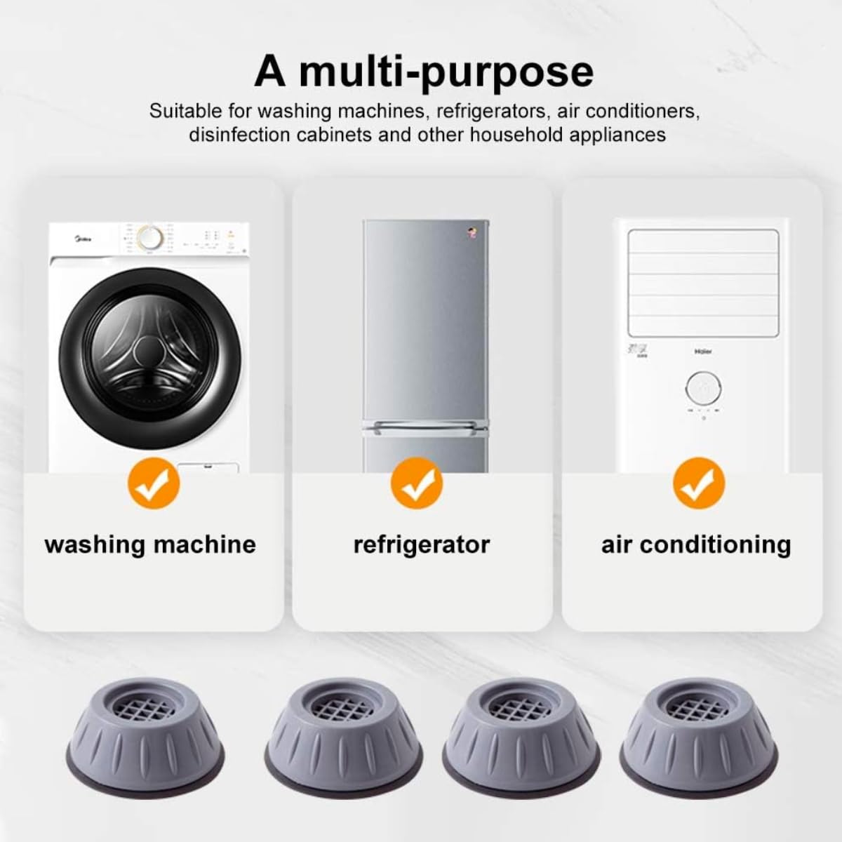 Dadop 4Pcs Anti Vibration Pads for Washing Machine and Dryer Shock and Noise Cancelling Washing Machine