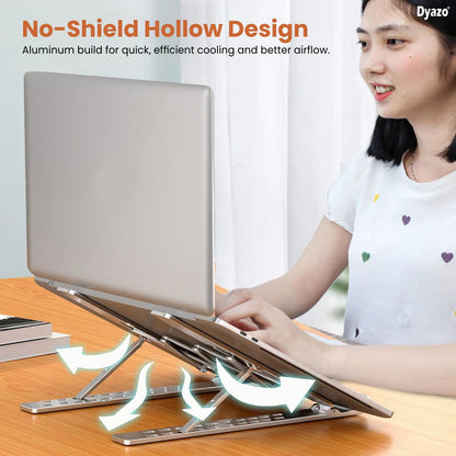 Foldable Aluminum Adjustable Laptop Stand – Ergonomic & Portable