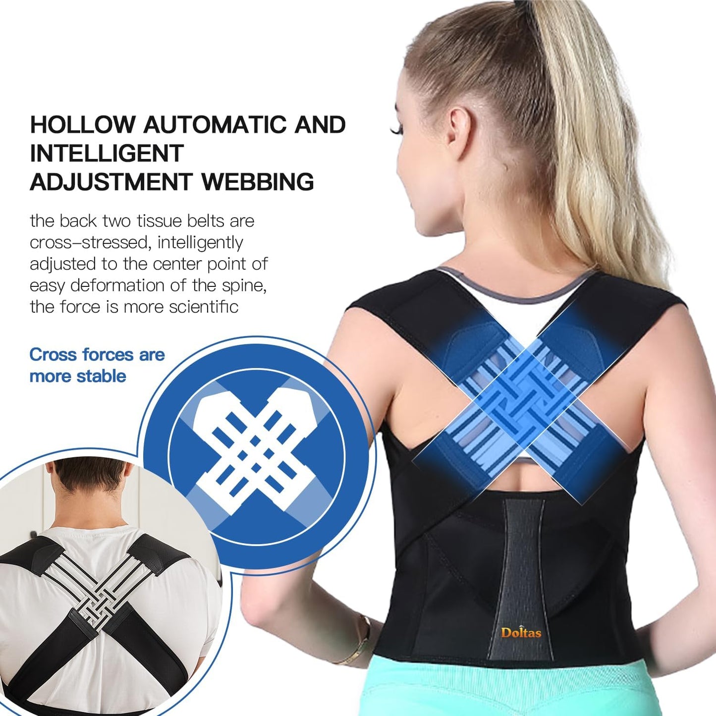 Posture Corrector Back Support Belt – Adjustable Spine & Shoulder Support for Men & Women