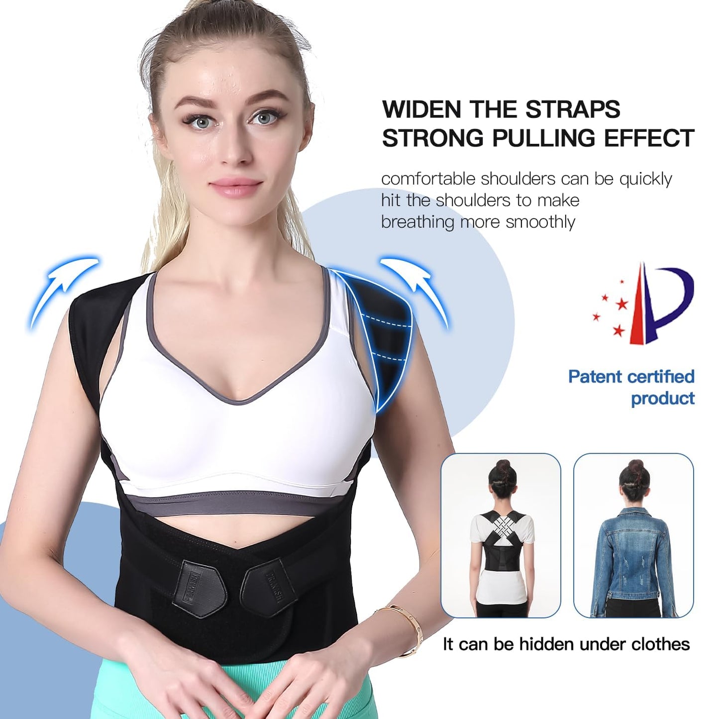 Posture Corrector Back Support Belt – Adjustable Spine & Shoulder Support for Men & Women