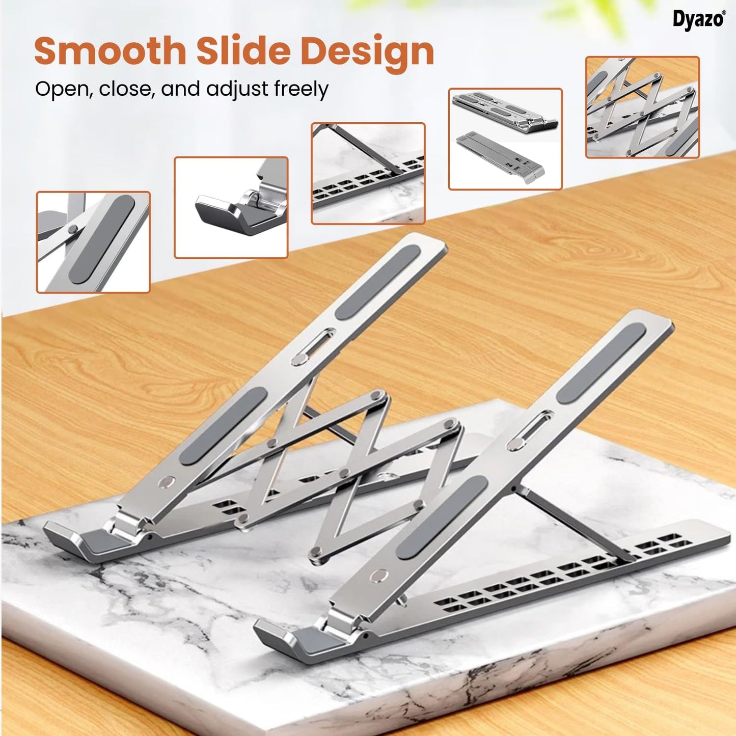 Foldable Aluminum Adjustable Laptop Stand – Ergonomic & Portable