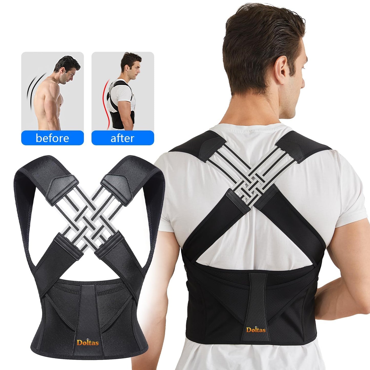 Posture Corrector Back Support Belt – Adjustable Spine & Shoulder Support for Men & Women