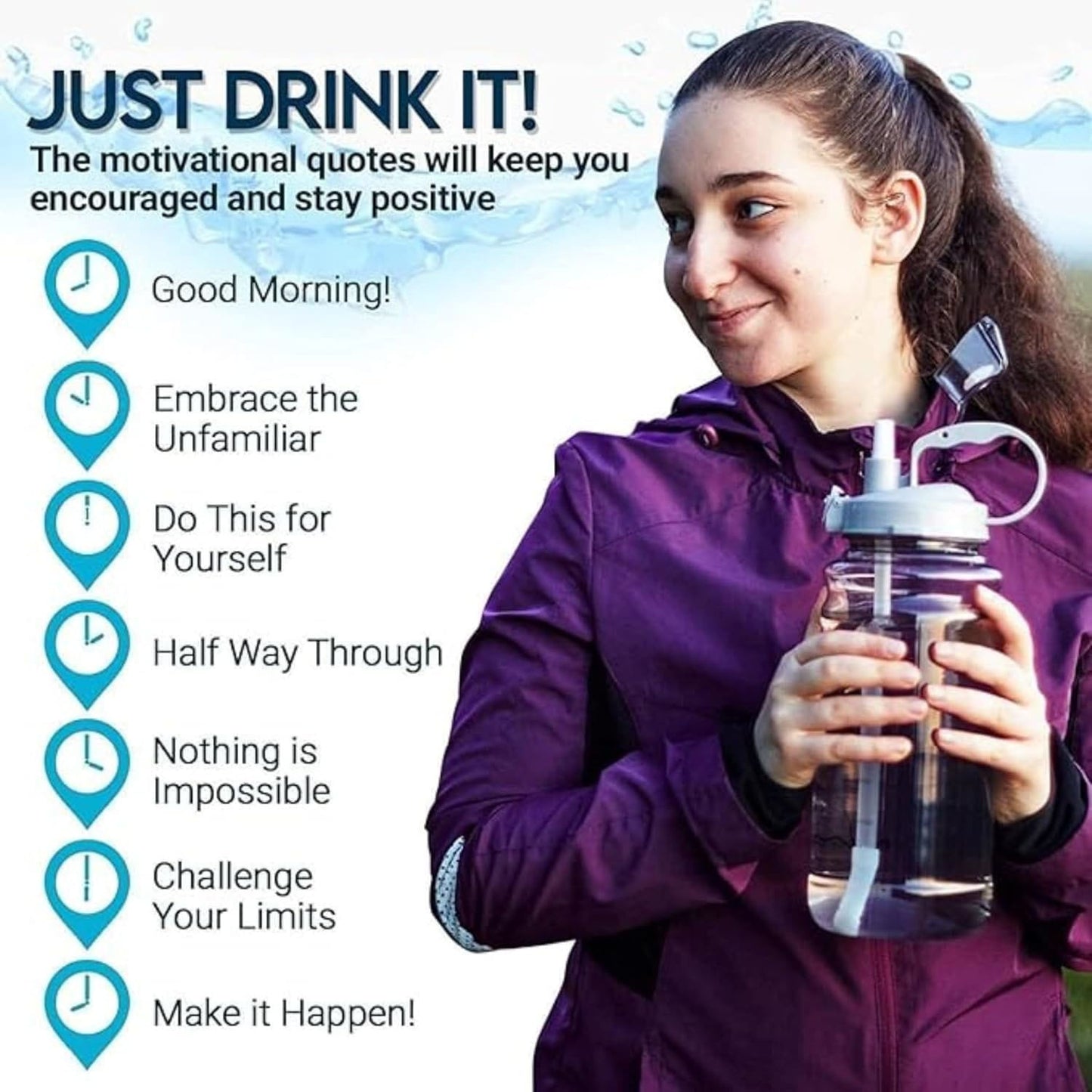 Motivational Sipper Bottle - 2 litre - Atelyx